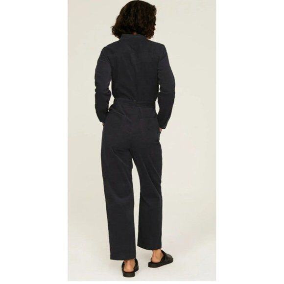 RTR Sz 38 US 6 A.P.C dark navy blue corduroy Justine jumpsuit 1 PC long sleeve - Picture 3 of 9